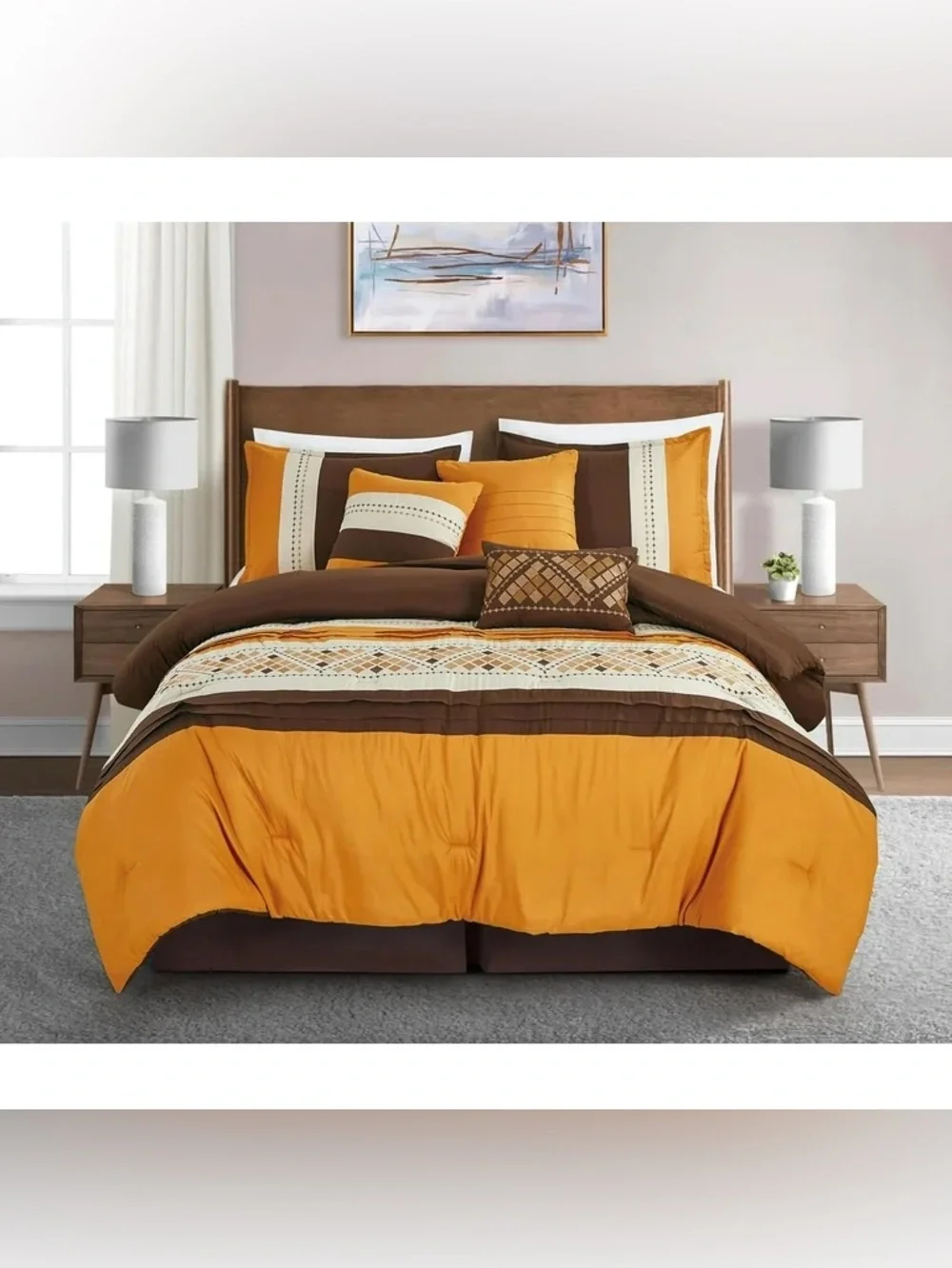 Embroidery cal king 3 piece comforter set